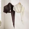 Bufanda triangular 100% Tencel, diseño calado primavera/verano, bufanda de moda para aire acondicionado, versátil y moderna, chal para hombros, prenda exterior para protección solar