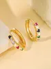 Yiwu Pequeños Artículos Pendientes de Cobre Incrustados con Circonita Moda Femenina Pendientes de Aro Clásicos con Circonita Pendientes Versátiles Personalizados