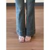 Sandalias de Cuña de Punta Cuadrada con Lazo Estilo Francés para Mujer 2025 Verano Nuevo Vestido de Hada Tacones Altos para Exterior