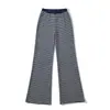 Conjunto Veraniego Rayado Estilo Puro Deseo No Monótono para Mujer Ins Nuevo Estilo con Almohadilla Integrada en el Pecho Camisola + Pantalones de Cintura Alta Ajustados