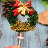Cartão Inserto Estéreo de Natal Arco de Árvore de Natal Inserção de Bolo Guirlanda Círculo de Grama Raiz de Árvore Cartão de Inserção de Atmosfera Festiva