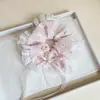 Estilo Coreano Dulce Nuevo Borde de Encaje Lazo de Cinta Rosa Floral Tela Floral Lazo para el Pelo de Intestino Grueso Adorno para Cola de Caballo Alta de Mujer