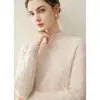 Estilo elegante y sofisticado, cuello semi-alto, suéter 100% cachemir para mujer, con tejido de siete agujas, engrosado para mayor calidez, con una textura suave y cómoda, perfecto como capa base
