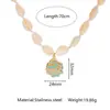Moda Europea y Americana Nuevo Collar Serie Océano Cadena Abierta Doble Línea Clavícula Diseño Hueco de Caracola Versátil Al por Mayor