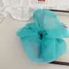 Nian Nian Dulce Fresco Color Caramelo Organza Estilo Coreano Anillo para el Pelo de Intestino Grande Goma para el Pelo