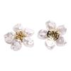Pequeña flor de cinco pétalos tejida a mano con imitación de perla, estilo fragante, pendientes DIY, tocado, accesorios de joyería para mujer, materiales al por mayor