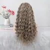 Perucas de Cabelo Cacheado de Comprimento Médio para Mulheres Europeias e Americanas, Perucas Sintéticas Cacheado Profundo de Seda de Gelo, Faixas de Cabelo Atacado, Perucas de Cabelo Cacheado Pequeno