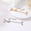 Cadena de Cola de Pulsera Collar de Doble Fila de Oro de 14 Quilates Zhongxing Broche de Langosta Cadena de Extensión de Gota de Agua Accesorios de Joyería DIY Exclusivamente para Suministro Transfronterizo