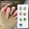 Strass com Fundo Pontiagudo 6mm 8mm, Decorações Grandes Quadradas para Nail Art, Strass de Cristal, Brilho Super Intenso Aurora Iridescente para Decoração de Unhas DIY