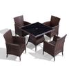 Conjunto de Mesa e Cadeiras de Vime para Pátio, Combinação de Vime para Jardim, Quintal, Ar Livre, À Prova d'Água, Resistente ao Sol, Mesa e Cadeiras de Jantar para Lazer, Vime PE
