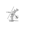 Hengsen F136 liga de titânio zircônia incrustada pentagrama laço rosca interna parafuso haste para piercing labial piercing de cartilagem pino de osso da orelha