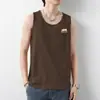 Chaleco de Algodón Puro para Hombre de Moda Verano Moda Estampado Sin Mangas Camiseta Chaleco Deportivo Fitness Baloncesto Tirantes Algodón Sudadera