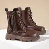 Botas Martin para Niñas 2025 Nuevo Otoño Moda para Niñas Botas de Corte Bajo Estilo Británico Zapatos de Princesa Niños Medianos y Grandes Botas Individuales Tendencia