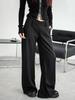 Calça de Terno Cinza Flare para Mulheres, Novo Estilo Primavera 2025, Calça Casual Fluida Comprida, Calça Bootcut de Cintura Baixa Estilo Americano Spicy Girl