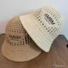 Chapéu de Pescador de Alta Qualidade Estilo Japonês com Bordado Ambm Vazado para Mulheres, Chapéu Balde Fino da Moda para Primavera e Verão, Tendência