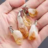 Colar com pingente de citrino natural mais vendido internacionalmente, colar de cristal de ágata crua de formato irregular, acessórios para joias DIY atacado
