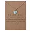 Amazon Transfronterizo Nuevo Colgante de Mariposa Collar Cadena de Clavícula Corazón Calado Moda Estilo Lindo Joyería para Mujer