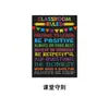 Póster Cognitivo de Iluminación en Inglés para Niños Preescolar Educación Temprana Mural Alfabeto Números Colores Hora Juego de Pegatinas de Pared