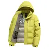Nova jaqueta com capuz de inverno para homens, moderna e espessa para aquecimento, adequada para homens jovens e de meia-idade, casaco de algodão de inverno, suporta impressão personalizada
