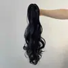 Peruca de comércio exterior rabo de cavalo feminino longo cacheado grampo de cabelo tipo fibra química rabo de cavalo alto simulação rabo de cavalo onda grande trança longa