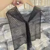 Nuevo Chal de Seda de Hielo Tejido para Verano, Chaleco Delgado Hueco de Cintura Pequeña, Camisa para Aire Acondicionado, Ropa de Protección Solar, Chal Pequeño, Versión Coreana