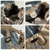 Bolsa de Nylon Impermeable Casual de Gran Capacidad Lista para Usar, Bolso Tote de Nicho Moderno y Ligero, Cierre de Cordón Fruncido, Bolso Cubo Versátil