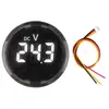 Medidor de Tensão DC Digital Redondo por Toque LED Proteção Contra Conexão Invertida DC7-120V Medidor de Tensão DC de Dois/Três Fios