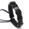 Pulsera de cuero retro para hombre, estilo europeo y americano, personalizada, de comercio exterior, con calavera negra, joyería transfronteriza