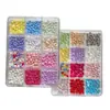 Conjunto de Decoração para Nail Art Coração Dopamina com 12 Peças Produto Novo Transfronteiriço Corações Coloridos Strass de Resina Acessórios DIY Atacado