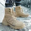 Botas de Felpa de Invierno para Hombre, Botas de Combate de Caña Alta, Botas de Nieve para Exteriores, Botas de Combate Cálidas para Hombre, Botas de Campo, Botas para Hombre