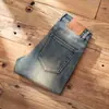 Moda Casual Retro de Otoño e Invierno de Gama Alta Jeans Clásicos Elásticos Ajustados Rectos Pequeños Pantalones Largos Ropa para Hombre
