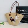 Bolso de Paja para Mujer de Gran Capacidad 2025 Nuevo Vacaciones Playa Bolso de Paja Tejido Bolso Balde para Viaje Bolso Tote Cesta de Verduras