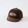 Gorro para Bebé Gorro de Ala Suave Personalizado Estilo Japonés Coreano Otoño Invierno Pana Letra BOSTON Gorra de Béisbol de Ala Suave