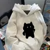 Sudadera con capucha de algodón puro estilo americano perezoso para mujer, otoño e invierno, casual, holgada, extragrande, petite, chaqueta de pareja para hombre