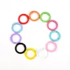 Anillos de Resorte Versátiles Pintados en Colores Dulces con Cierres de Resorte Abribles para Regalos de Muñecas, Llaveros, Accesorios DIY