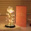 Flor Eterna Rosa Folha de Ouro Transfronteiriça Luminária Noturna Presente Dia das Mães Dia dos Namorados Decoração Criativa de Mesa Lâmpada de Ambiente