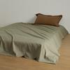 Outono e inverno 100 algodão de fibra longa lixado lençóis de cama de peça única de algodão espessado macio para dormir nu chapéu de cama cor sólida simples