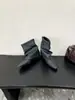Botines versátiles de estilo europeo y americano de pierna ancha, adelgazantes, con punta cuadrada y hebillas metálicas en gris, negro y marrón oscuro para mujeres adultas, estilo coreano