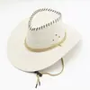 Chapéu de Cowboy Ocidental Comércio Transfronteiriço Chapéu Jazz Masculino e Feminino Chapéu de Sol Protetor Solar Verão Exterior Aba Reta Aba Larga Proteção Solar