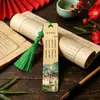 Marcador de Página de Bambu Estilo Antigo Poesia e Prosa Estilo Chinês Borla Criativa Estudante do Ensino Fundamental Aprendizado de Poesia Poesia Antiga Lembrança Presente
