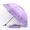 Guarda-chuva de Renda Princesa de Cinco Camadas Guarda-chuva de Renda Protetor Solar Guarda-chuva de Sol Cola Preta Guarda-chuva Dobrável para Sol e Chuva Guarda-sol de Uso Duplo