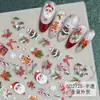 Adesivos de Unha Novos Transfronteiriços Papai Noel em Relevo Boneco de Neve Homem de Gengibre Árvore de Natal Rena Laço Adesivos de Unha de Natal