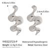 Pendientes Giratorios Geométricos en Espiral de Acero Inoxidable, Diseño Único de Nicho, Chapado al Vacío en Oro de 18 Quilates, Pendientes de Lujo Ligero de Alta Gama