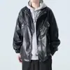 Chaqueta de Cuero para Hombre con Cuello Americano Primavera y Otoño Nuevo Estilo Retro Japonés Versátil Holgada de Moda Marca Rogue Genial Chaqueta de Motociclista