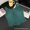 Camisola retro de estilo americano con cremallera para mujer, cuello cuadrado, uso interior y exterior, top con almohadilla en el pecho, corte ajustado, ropa interior de belleza para la espalda