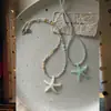 Estrella de Mar Bailarina Verano Costa Marina Fresco Dopamina Colorido Y2K Estrella con Cuentas Cadena para Clavícula Dulce y Fresca Collar Apilado