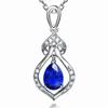 Pingente inteligente de safira natural do Sri Lanka estilo coreano de 2 quilates banhado a ouro branco 18K com pedra preciosa colorida colar feminino