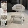 Taburete Pequeño Doméstico Giratorio con Ruedas, Taburete Bajo con Ruedas, Taburete Amigable para Niños con Ruedas, Taburete Redondo Perezoso con Respaldo