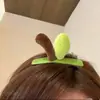 Mesmo estilo clipe de cabelo fofo em forma de maçã faixa de cabeça engraçada haste de maçã de pelúcia clipe de pressão clipe superior cocar de coração feminino