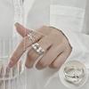 Anillo Geométrico Hueco de Doble Dedo para Mujer, Moda Vintage, Resistente, Diseño Único, Anillo Dulce y Genial de Celebridad de Internet, Anillo Personalizado de Hip-Hop para el Dedo Índice
